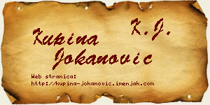 Kupina Jokanović vizit kartica